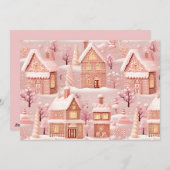 Magisches Weihnachtsdorf Personalisiert Feiertagskarte (Vorne/Hinten)