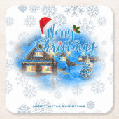 Magisches Weihnachtsdorf Rechteckiger Pappuntersetzer (Vorderseite)