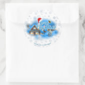 Magisches Weihnachtsdorf Runder Aufkleber (Tasche)