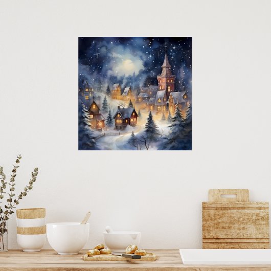 Magisches Weihnachtsfeierposter Poster (Küche)