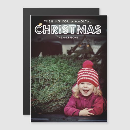 Magisches Weihnachtsfest-Foto Magnetkarte (Vorne/Hinten)
