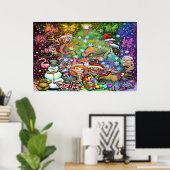 Magisches Weihnachtsfest-Party Poster (Heimbüro)