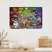 Magisches Weihnachtsfest-Party Poster (Küche)