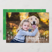 Magisches Weihnachtskalligrafie-Foto Feiertagskarte (Vorne/Hinten)