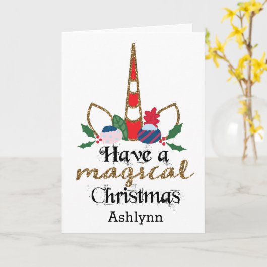 Magisches Weihnachtslied Karte (Gelbe Blume)