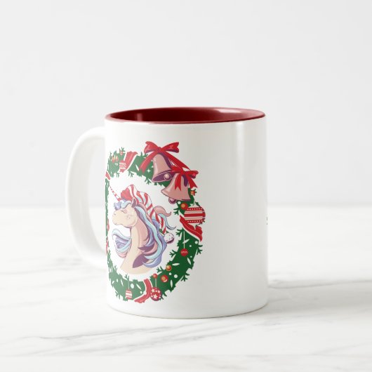 Magisches Weihnachtslied Zweifarbige Tasse (Vorderseite Links)