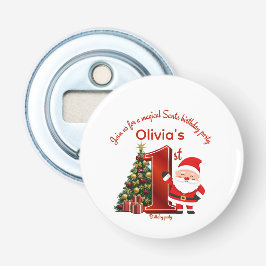 Magisches Weihnachtsmann-Geburtstagsdesign für Kin Flaschenöffner