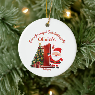 Magisches Weihnachtsmann-Geburtstagsdesign für Kin Keramik Ornament