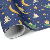 Magisches Weihnachtsnachtsmuster Geschenkpapier (Rolleneckpunkt)