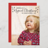 Magisches Weihnachtsschwarzes Foto Feiertagskarte (Vorne/Hinten)