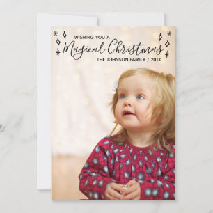 Magisches Weihnachtsschwarzes Foto Feiertagskarte