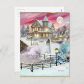 Magisches Weihnachtswunder Wunderland Feiertagspostkarte (Vorne/Hinten)