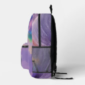 Magisches Weißes Einhorn Glitzern Rainbow Glitzer Bedruckter Rucksack (Rechts)