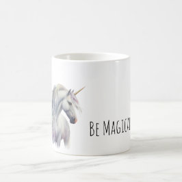 Magisches weißes Goldhorn-Einhorn Kaffeetasse