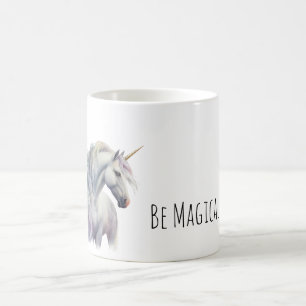 Magisches weißes Goldhorn-Einhorn Kaffeetasse