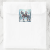 Magisches Winter Einhorn & Katze Aufkleber – Festl (Tasche)