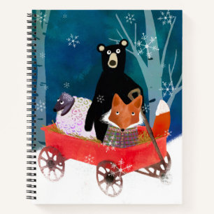 Magisches Wintertier-Freunde-Skizzenbuch Notizblock
