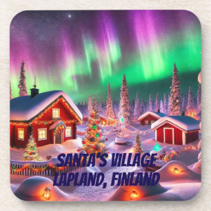 Magisches Winterwunderland: Santas Dorf Getränkeuntersetzer