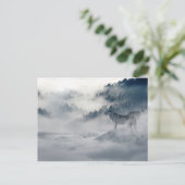 Magisches Wolfs Winter Art Foto Postkarte (Stehend Vorderseite)