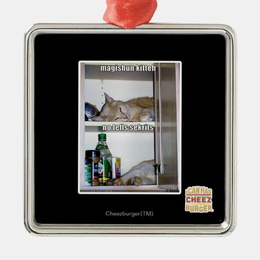 Magishun Kitteh Silbernes Ornament (Vorne)