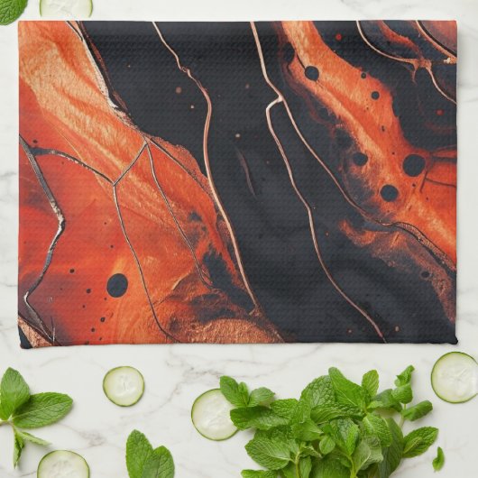 Magma Bloom Geschirrtuch (Gefaltet)