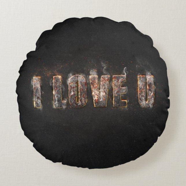 Magma-Effekt Rundes Kissen (Vorderseite)