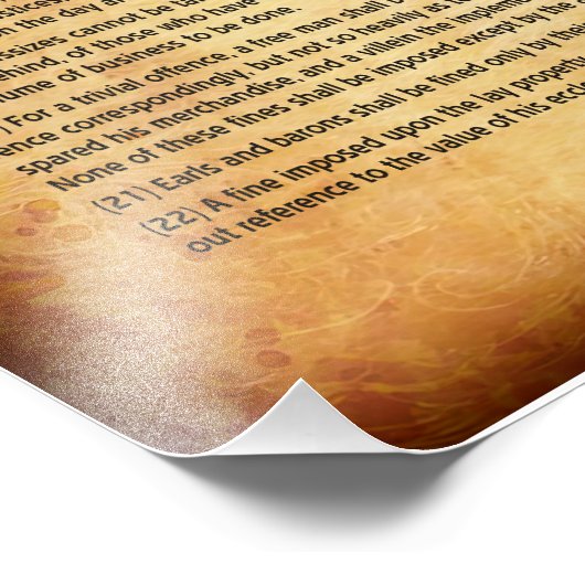 MAGNA CARTA 1215 - Englischer Text Fotodruck (Ecke)