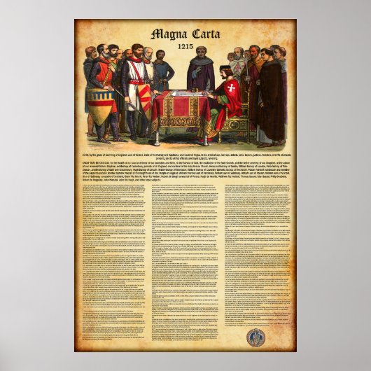 MAGNA CARTA 1215 - Englischer Text Poster (Vorne)