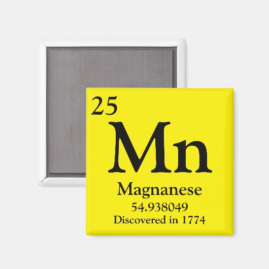 Magnanese Periodic Table Magnet (Vorderseite/Rückseite)