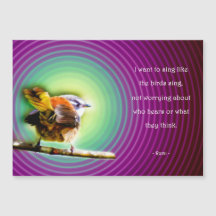 Magneetkaart met Rumi - Sing like the birds
