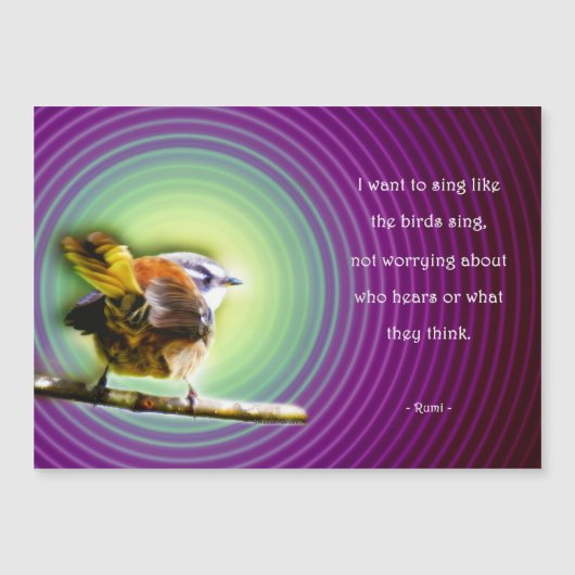 Magneetkaart met Rumi - Sing like the birds Magnetkarte (Vorderseite)