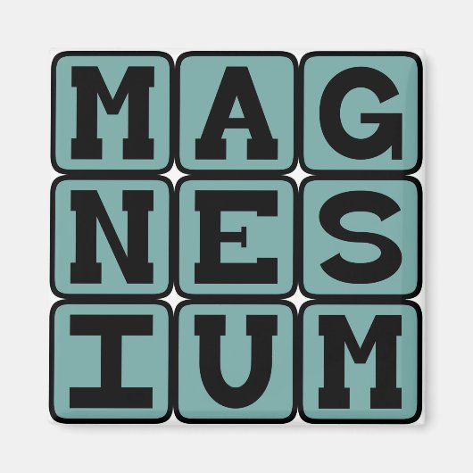 Magnesium, chemisches Element Magnet (Vorne)