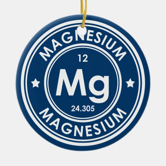 Magnesium Element Blue Keramik Ornament (Vorne)