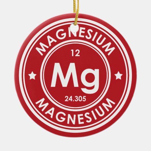 Magnesium Element Rote Keramik Ornament (Vorne)