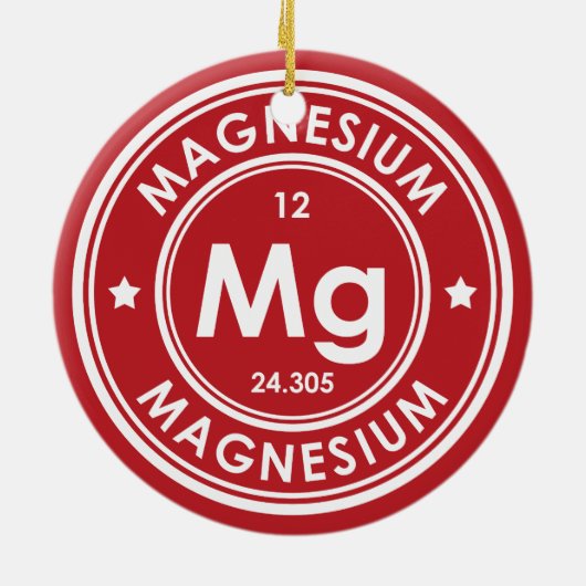 Magnesium Element Rote Keramik Ornament (Hinten)