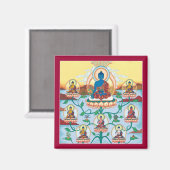 MAGNET 8 Medicine Buddhas - quadratischer Magnet (Vorderseite/Rückseite)