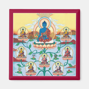 MAGNET 8 Medizin Buddhas - quadratischer Magnet