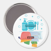 Magnet aimanté pour lave vaisselle "Propre - Sale" (Vorderseite/Rückseite)