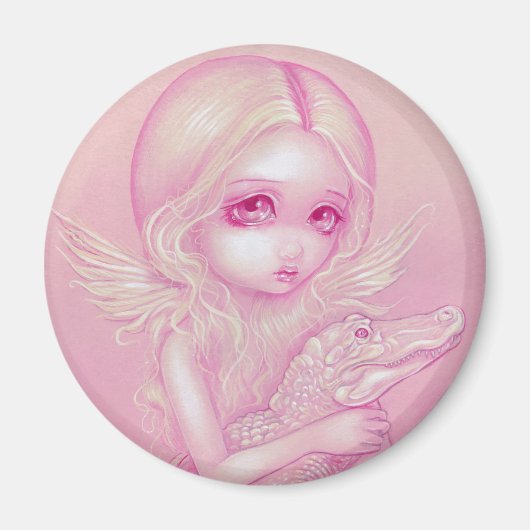 Magnet "Albino Alligator Angel" (Vorne)