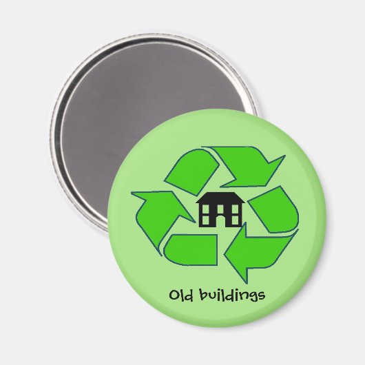 Magnet - Alte Gebäude Gerecycelt (Vorderseite/Rückseite)