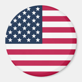 Magnet American Flag Round