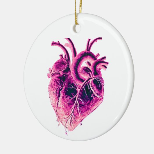 Magnet Anatomisches Herz rosa lila Neon elektrisch Keramik Ornament (Links)