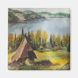 Magnet Ann Hayes Gemälde Chalet am See
