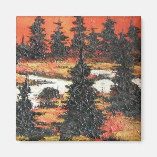 Magnet Ann Hayes Malerei Baum Delight (Vorne)