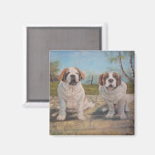 Magnet Ann Hayes Painting Two St Bernards (Vorderseite/Rückseite)