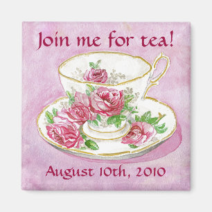 Magnet - Anpassen Sie mich an! Rosa Teacup Tee