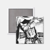 Magnet Art elegante Maskuline Cowboy Bodybuilder (Vorderseite/Rückseite)