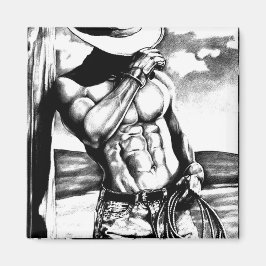 Magnet Art elegante Maskuline Cowboy Bodybuilder