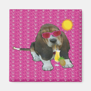 Magnet Baby Basset Hop Sommerzeit
