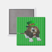 Magnet Basset Hound Happy St. Patrick's (Vorderseite/Rückseite)